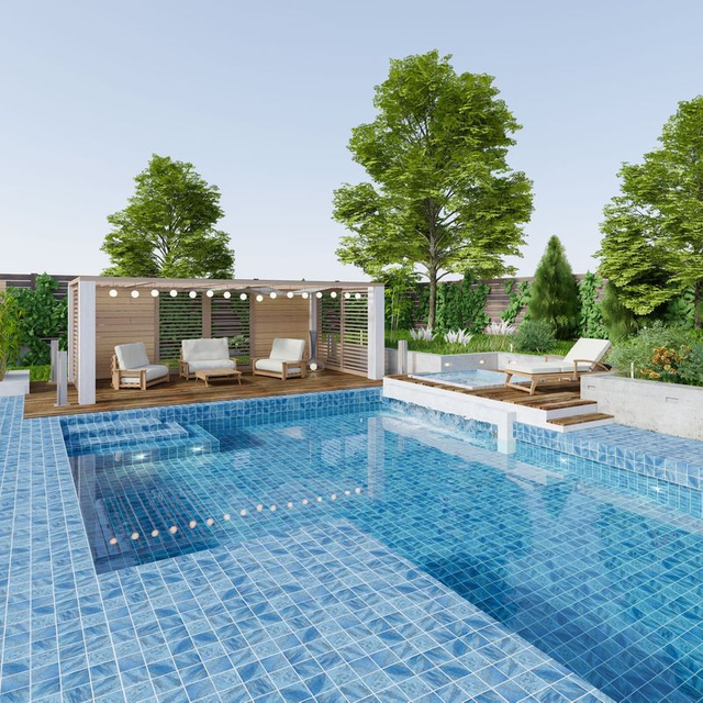 Azulejos de mosaico para piscina - Lapislázuli azul