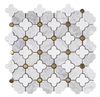 Mosaico de piedra negra - Patrón de flores