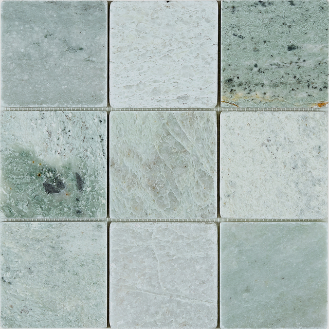 Mosaico de piedra cuadrada de mármol esmeralda–EME23