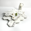 Mosaico de mármol hexágono blanco