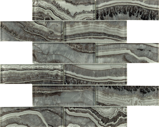 Azulejo mosaico de vidrio negro