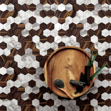 Azulejo mosaico de PVC con apariencia de madera-F02
