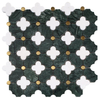 Mosaico de piedra negra - Patrón de flores