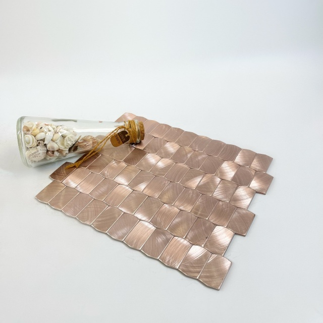 Mosaico de aluminio de oro rosa brillante10