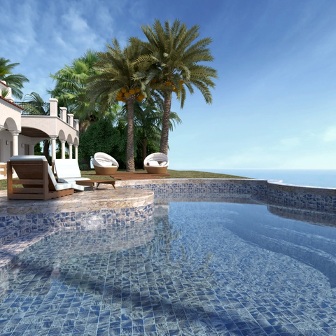 Manezal Matte Tile Mosaico 97x97 mm-amazon azul