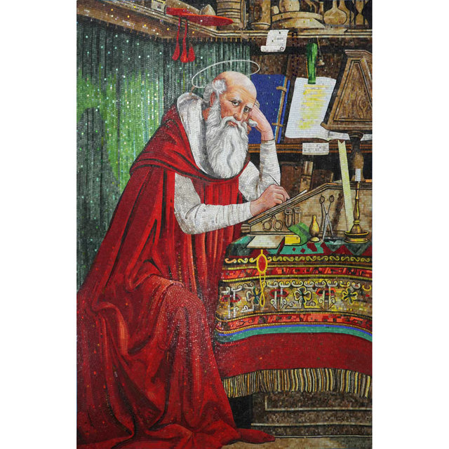 Arte de mosaico de vidrio de color de estilo retrato