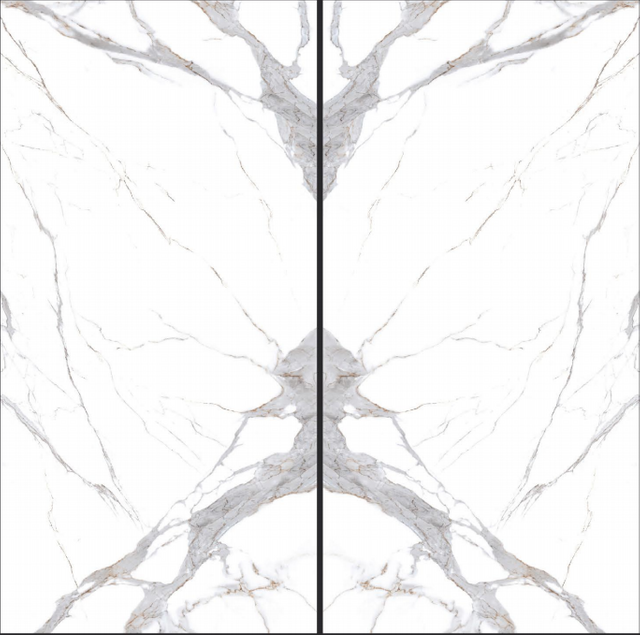 Losa sinterizada Calacatta Gold Book Match de 1600x3200x12 mm para encimera
