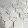 Mosaico de mármol hexágono blanco