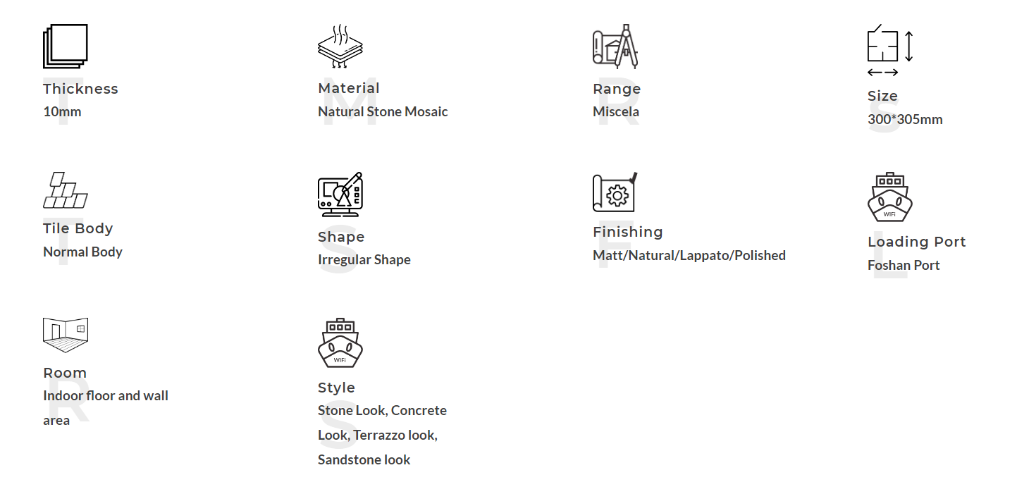 Mosaico de m&aacute;rmol de piedra natural