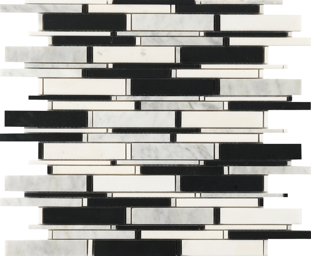 Piso de baño de mosaico de mármol - Stripe