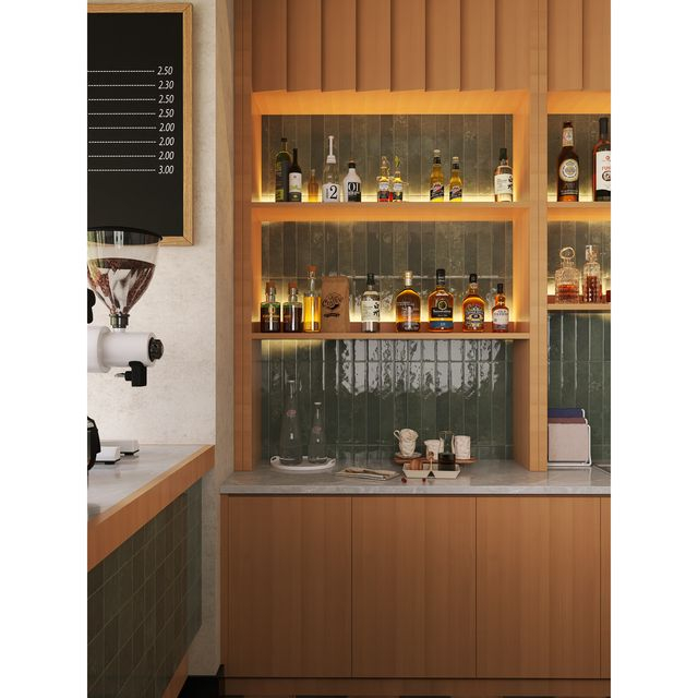 Superficie mate de azulejo con patrón verde-LG29